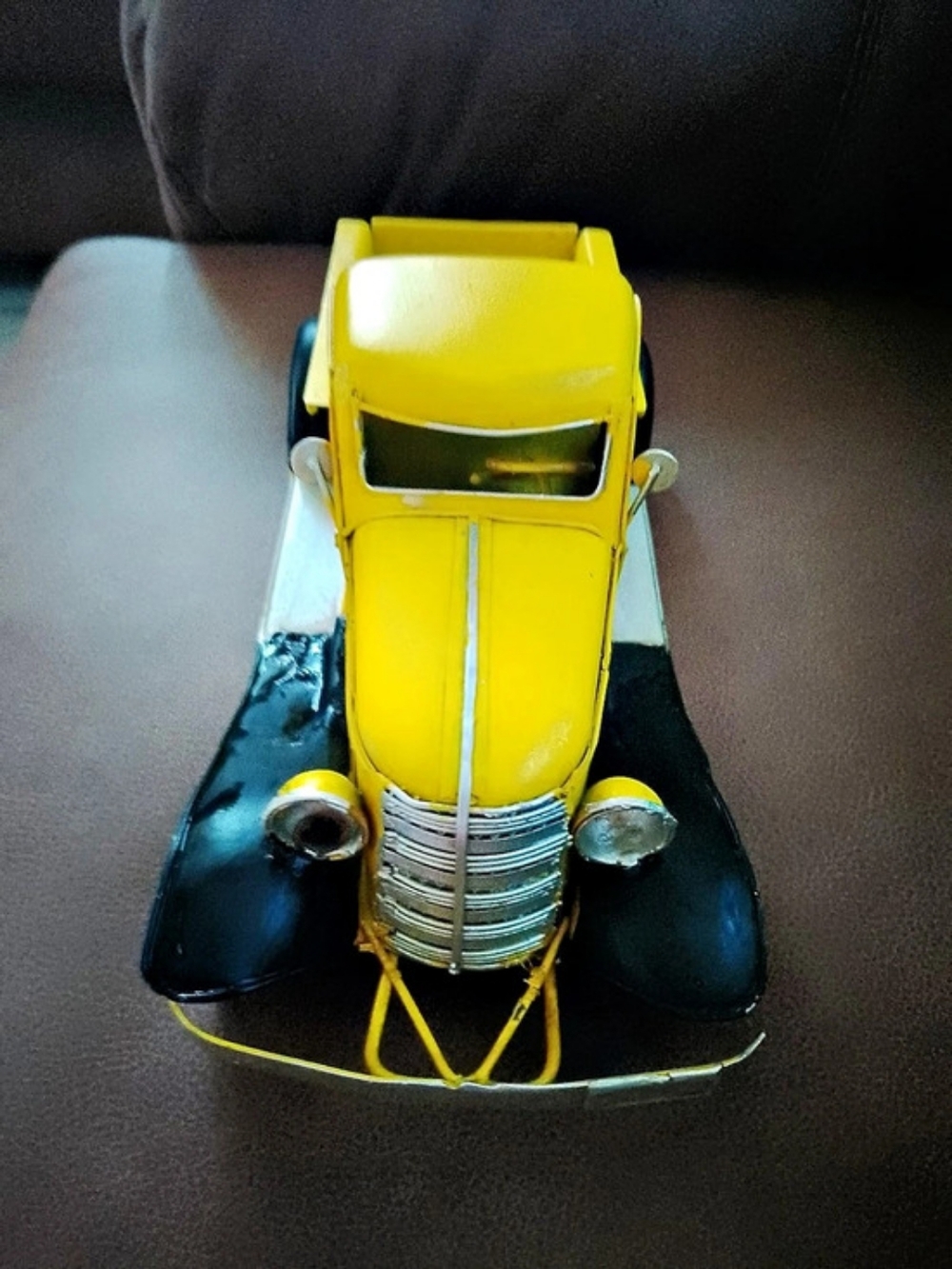 Yellow & Black Vintage Metal Pickup Truck